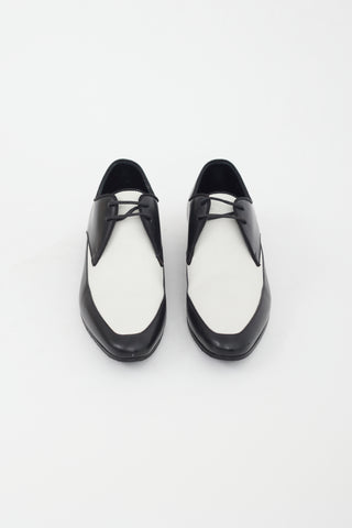 Saint Laurent Black & White Leather Oxford