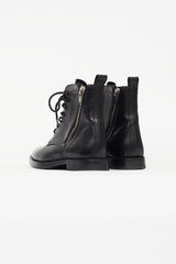Saint Laurent Black Ranger Leather Combat Boot