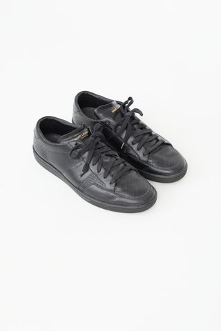 Saint Laurent Black Perforated Leather Court Classic SL/10 Sneaker