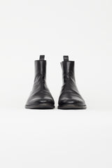 Saint Laurent Black Leather West Chelsea Flat Boot