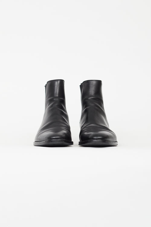 Saint Laurent Black Leather Wyatt Chelsea Boot