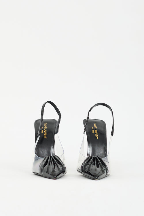 Saint Laurent Black Patent Leather & PVC Riqua 115mm Pump