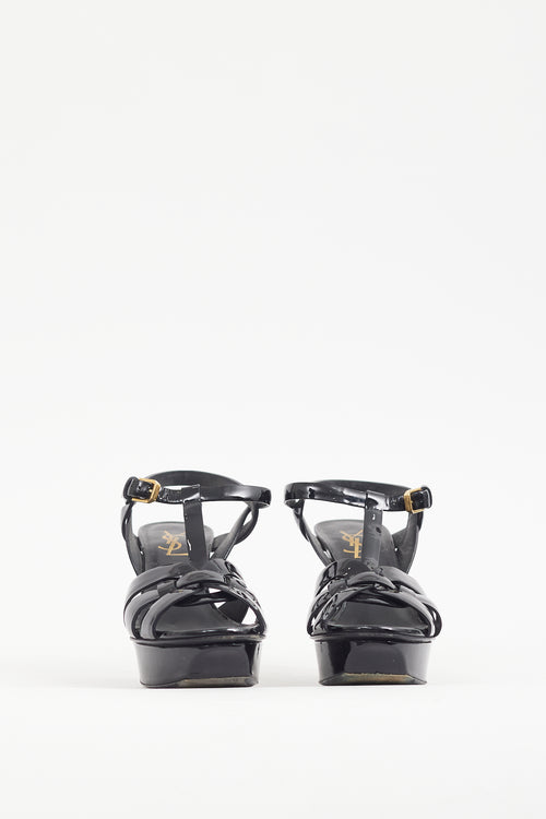 Saint Laurent Black Patent Leather Tribute Heel