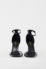 Saint Laurent Black & Gold Opyum 100 Logo Sandal