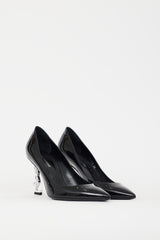 Saint Laurent Black & Silver Opyum Logo Heel