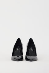 Saint Laurent Black & Silver Opyum Logo Heel