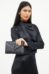 Saint Laurent Black Cassandre Chain Wallet Bag