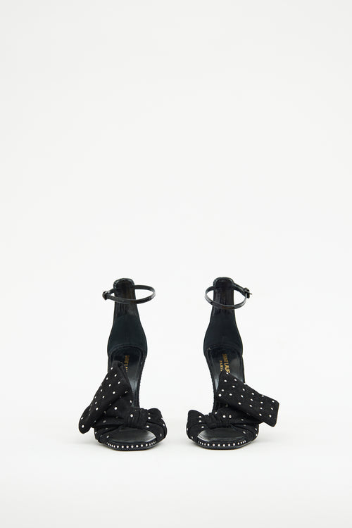 Saint Laurent Black Patent & Suede Freja Pump