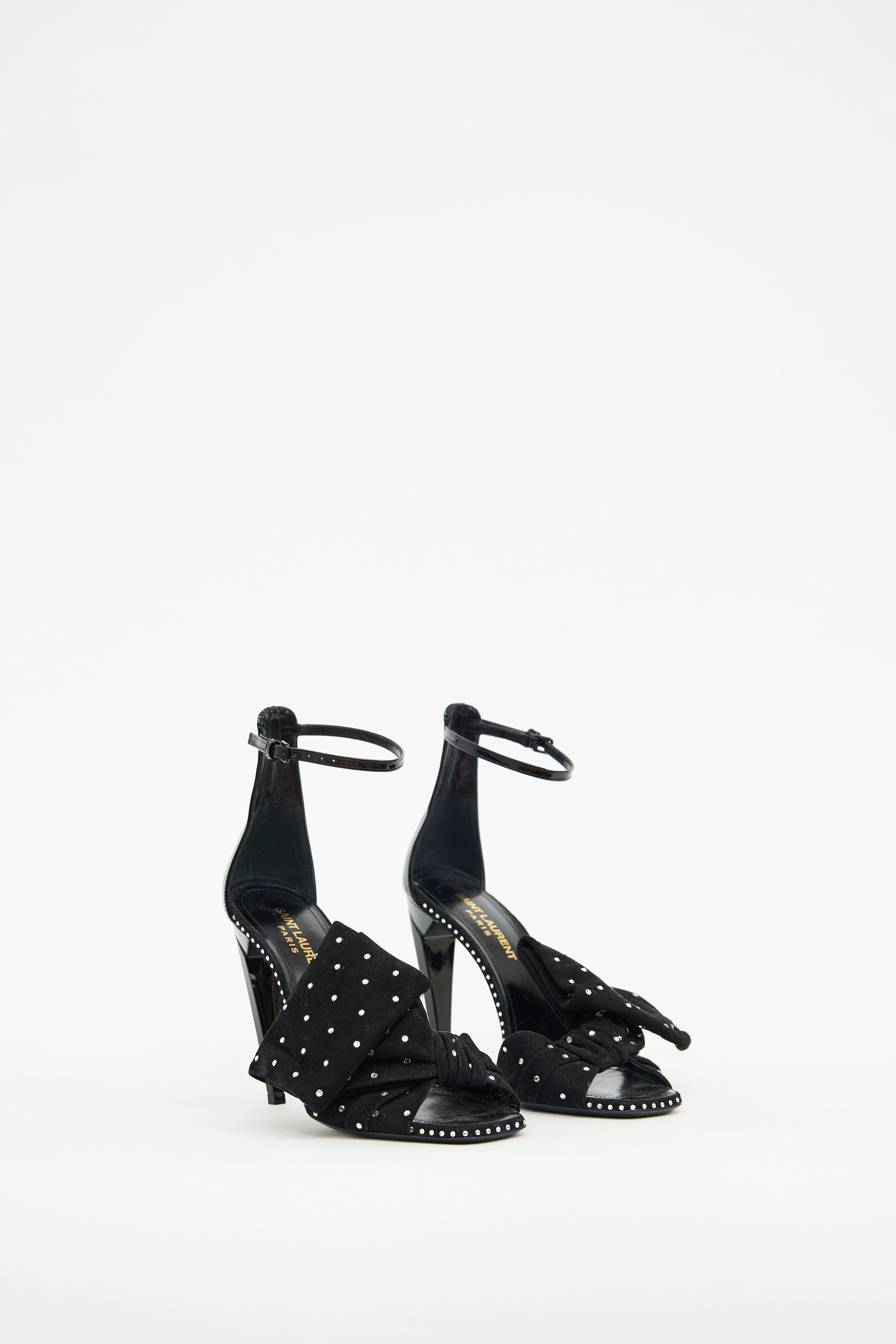 Saint Laurent // Black Patent & Suede Freja Pump – VSP Consignment