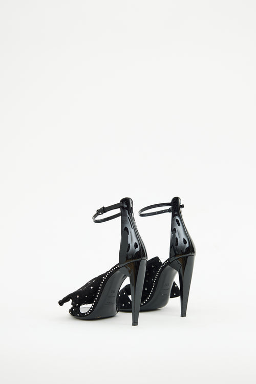 Saint Laurent Black Patent & Suede Freja Pump