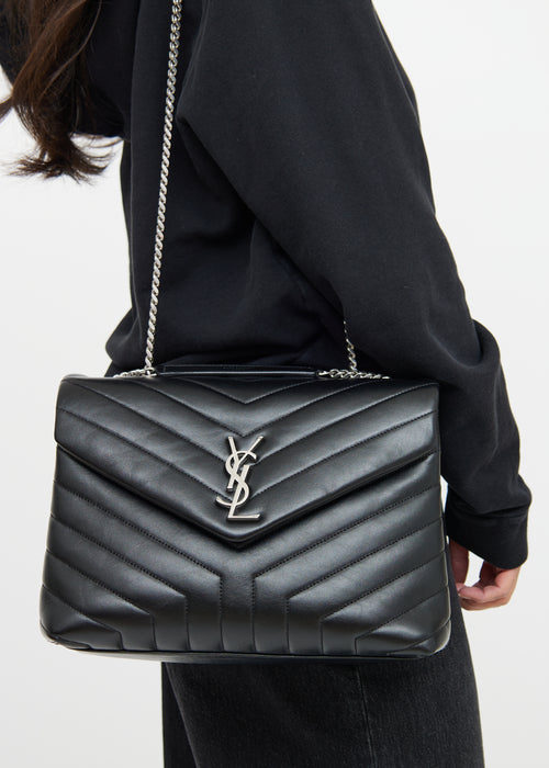Saint Laurent Black leather LouLou Puffer Bag