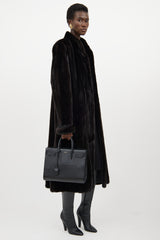 Saint Laurent Black Leather Sac De Jour Bag
