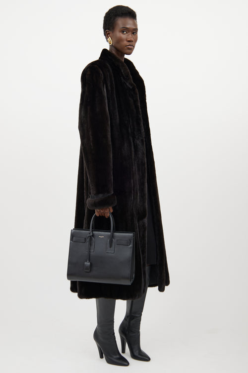 Saint Laurent Black Leather Sac De Jour Bag