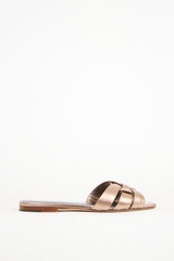 Saint Laurent Bronze Leather Tribute Mule