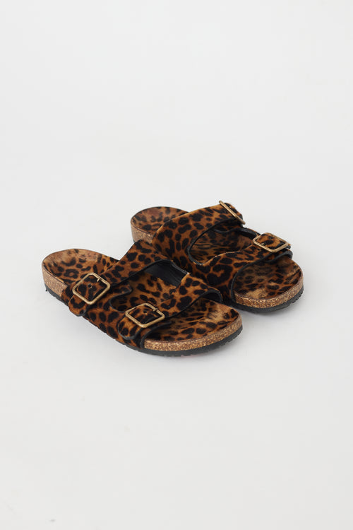 Saint Laurent Brown & Black Textured Hair Jimmy Sandal