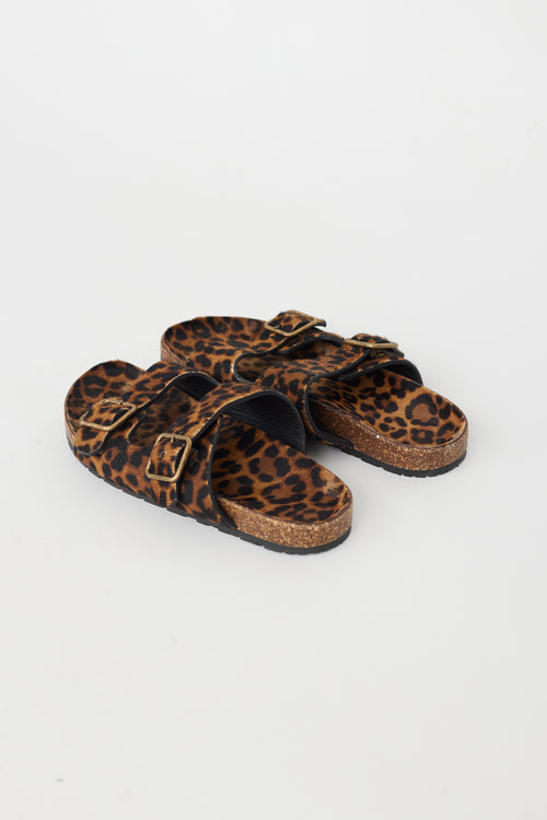 Saint Laurent Brown & Black Textured Hair Jimmy Sandal