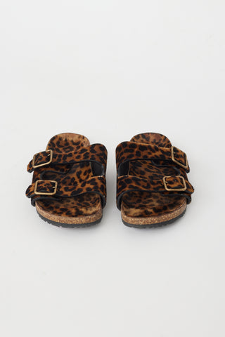 Saint Laurent Brown & Black Textured Hair Jimmy Sandal