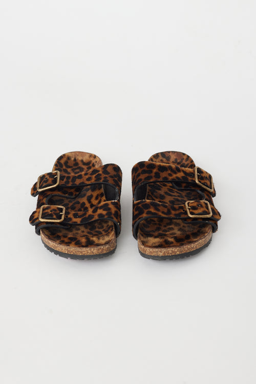 Saint Laurent Brown & Black Textured Hair Jimmy Sandal