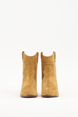 Saint Laurent Brown Suede Santiag Western Boot