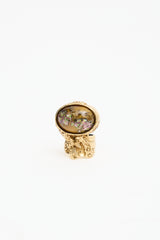 Saint Laurent Cabochon Art Cocktail Ring