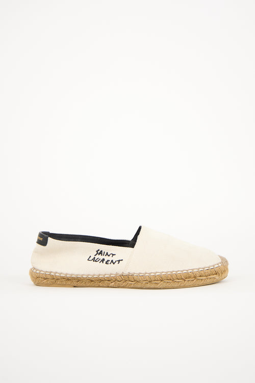 Saint Laurent Canvas Embroidered Espadrille