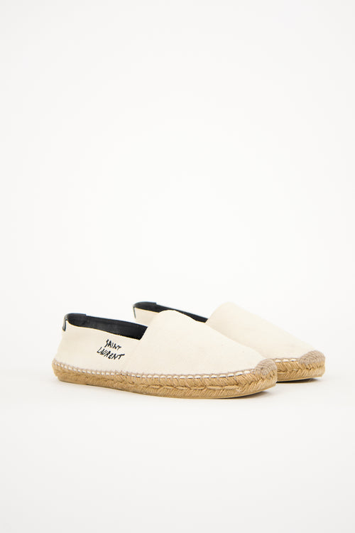 Saint Laurent Canvas Embroidered Espadrille