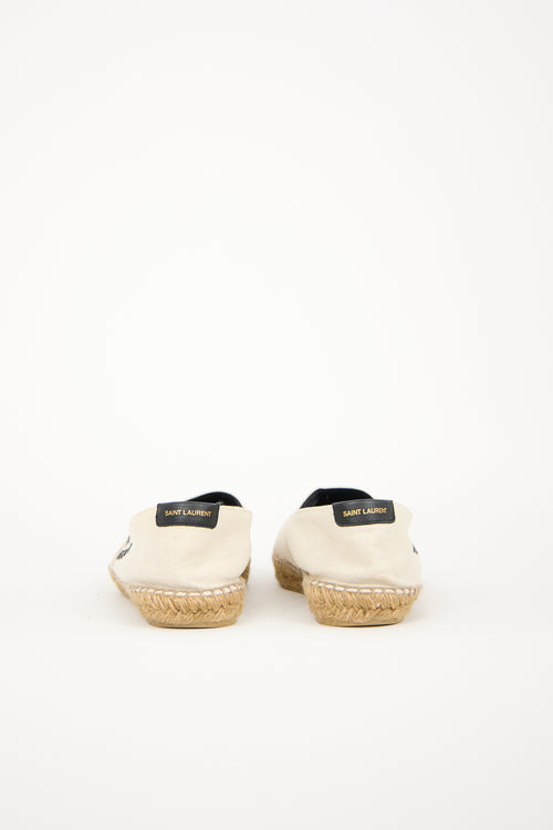 Saint Laurent Canvas Embroidered Espadrille