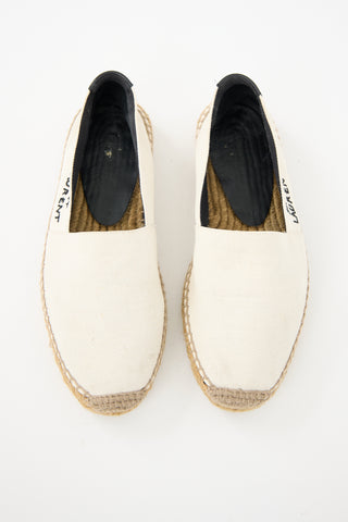 Saint Laurent Canvas Embroidered Espadrille