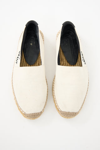 Saint Laurent Canvas Embroidered Espadrille