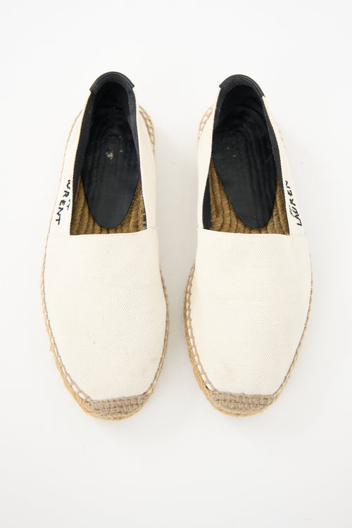 Saint Laurent Canvas Embroidered Espadrille
