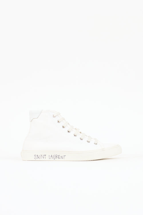 Saint Laurent Canvas High Top Malibu Sneaker