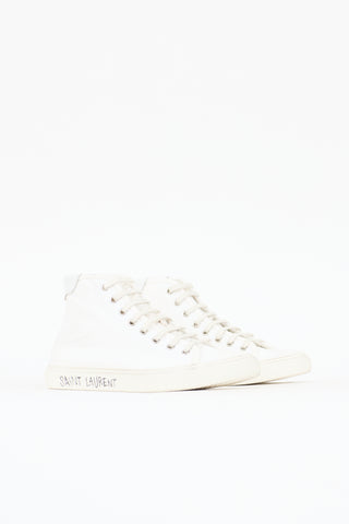 Saint Laurent Canvas High Top Malibu Sneaker