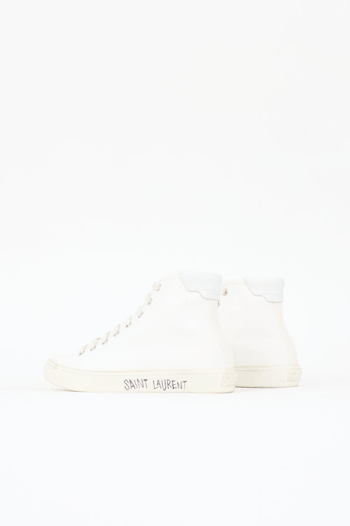 Saint Laurent Canvas High Top Malibu Sneaker