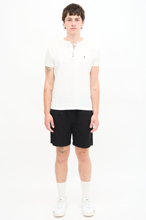 Saint Laurent Collarless Logo Polo