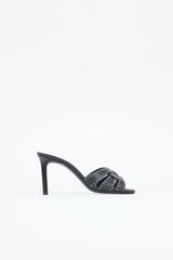 Saint Laurent Cracked Leather Tribute Mule