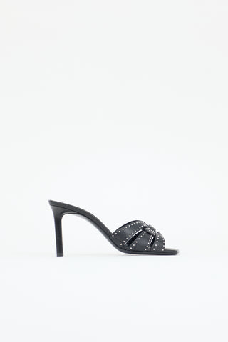 Saint Laurent Cracked Leather Tribute Mule