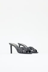 Saint Laurent Cracked Leather Tribute Mule