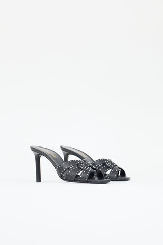 Saint Laurent Cracked Leather Tribute Mule