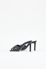 Saint Laurent Cracked Leather Tribute Mule