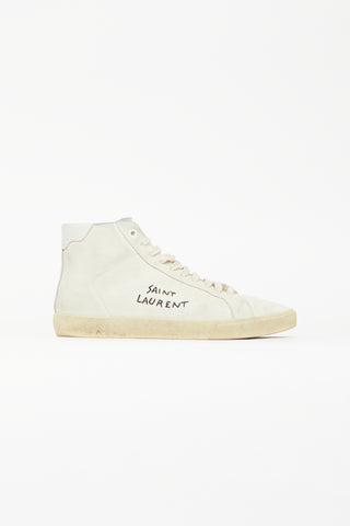 Saint Laurent Cream SL-06 Distressed Sneaker