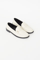 Saint Laurent Cream & Black Leather Loafer