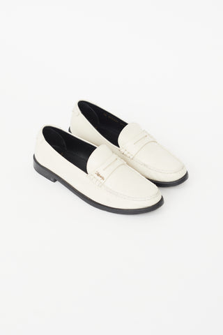 Saint Laurent Cream & Black Leather Loafer