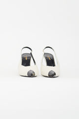Saint Laurent Cream & Black Tweed Slingback Pump