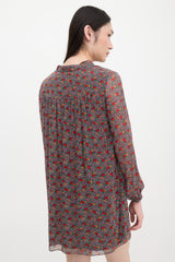 Saint Laurent Crepe Floral Mini Dress