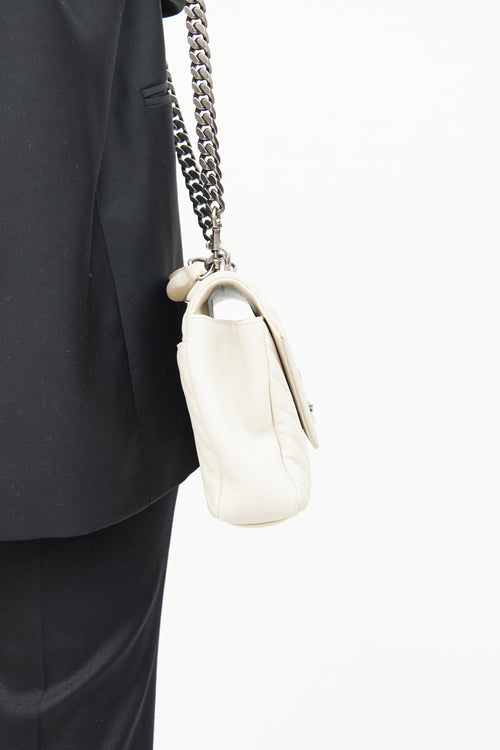 Saint Laurent Cream Matelasse College Bag