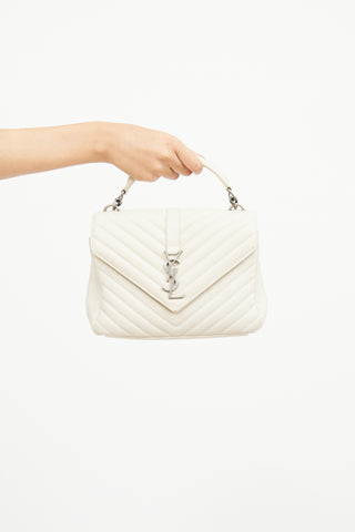 Saint Laurent Cream Matelasse College Bag