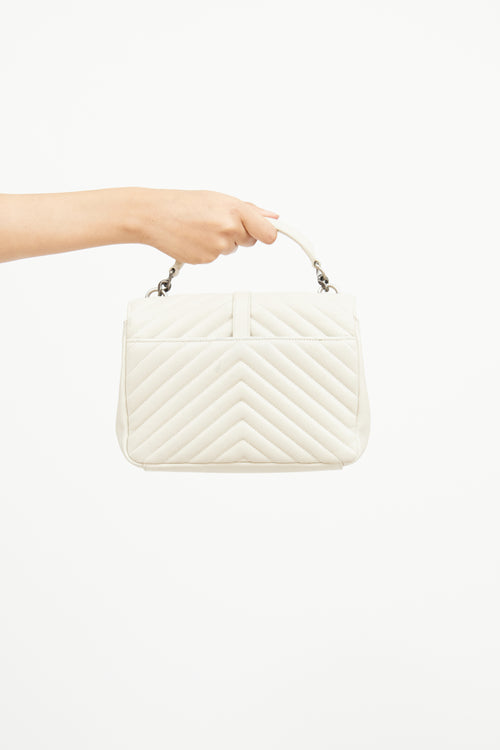 Saint Laurent Cream Matelasse College Bag