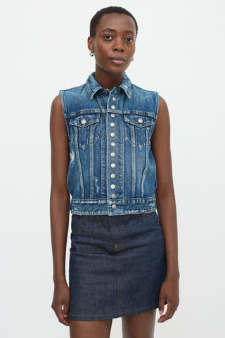 Saint Laurent Distressed Denim Vest