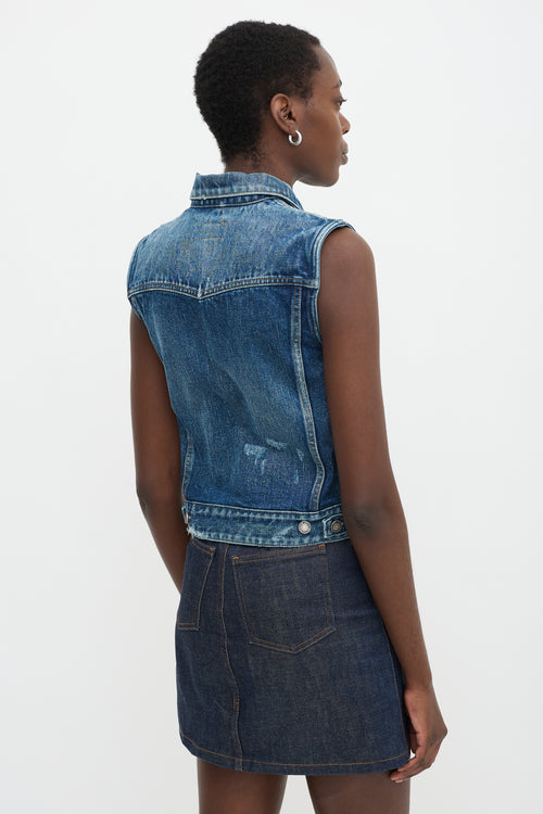 Saint Laurent Distressed Denim Vest