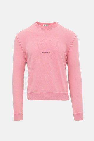 Saint Laurent Distressed Logo Sweatshirt